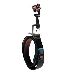 DICKIES Black Brown Reversible New NWT Mens‎ Belt Medium 34 Silver